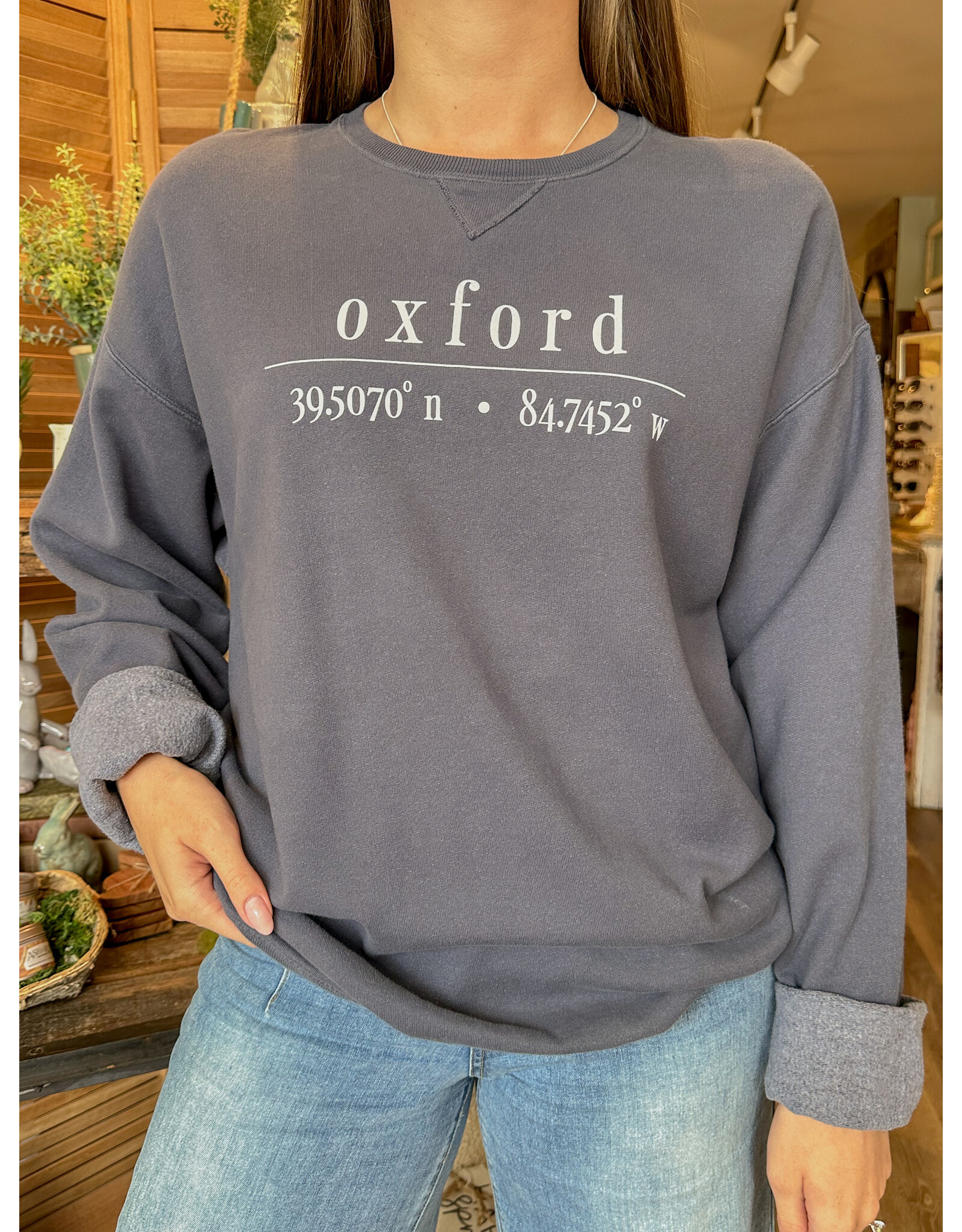 Salt + Fare Oxford Coordinates Crewneck Sweatshirt,