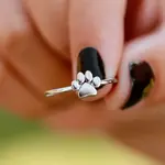Paw Print Ring, silver