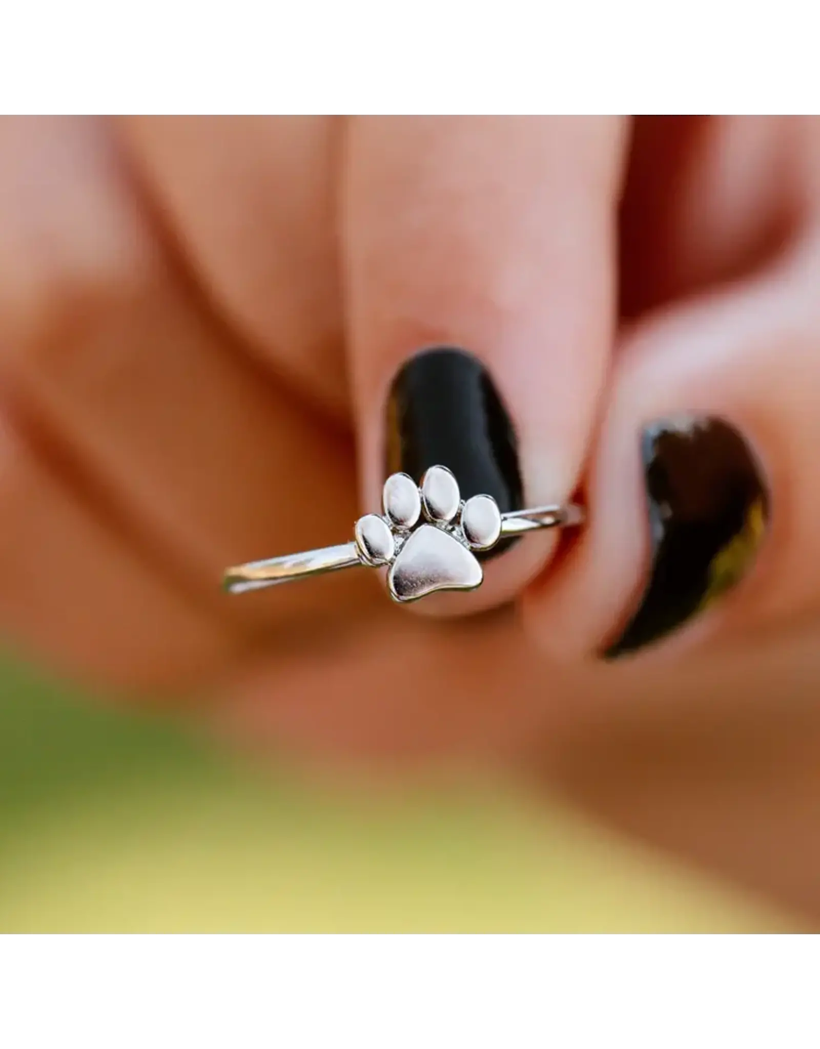 Pura Vida Paw Print Ring, silver,