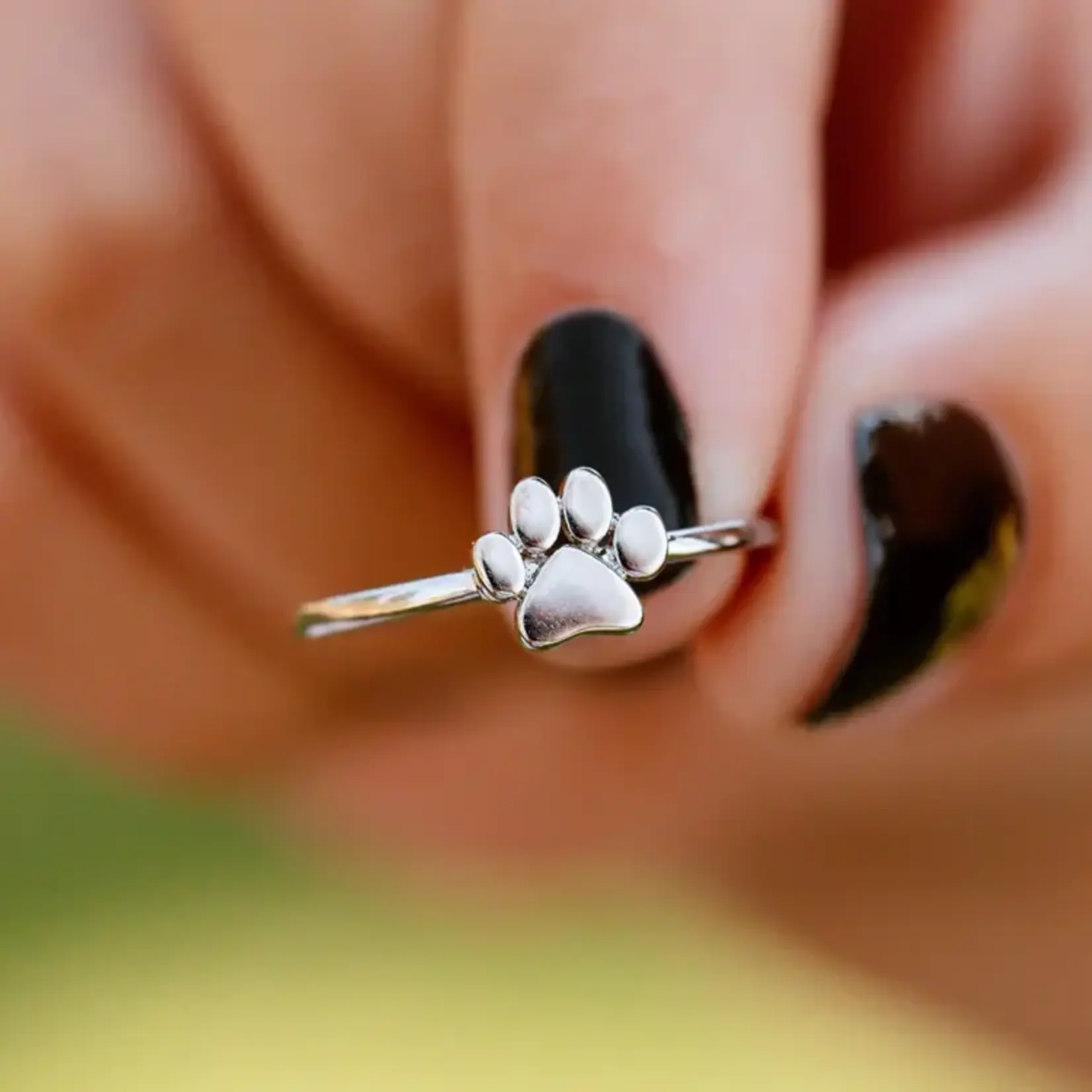 Pura Vida Paw Print Ring, silver,