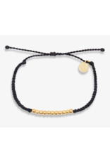 Pura Vida Harper Bead Gold String Bracelet, black