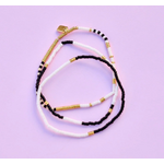 Mixed Seed Bead Stretch Bracelet (Set of 3), Monochrome