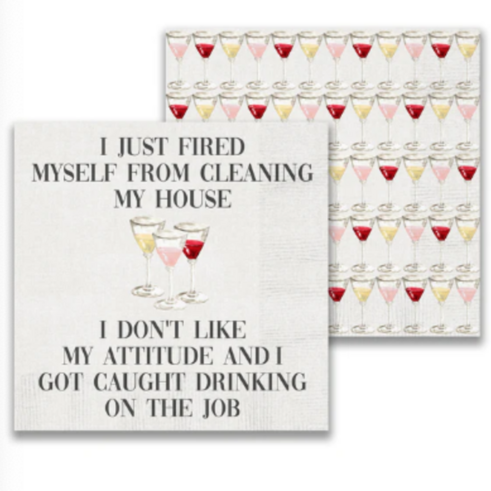 French Graffiti Cocktail Napkins, I Just Fired Myself