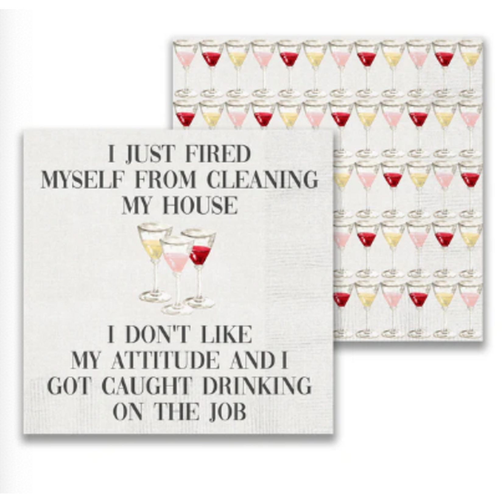 French Graffiti Cocktail Napkins, I Just Fired Myself