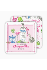 It's Always Cosmopolitan O'Clock Square Coasters, set of 20