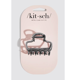 Kitsch Kitsch Metal Medium Open Shape Puffy Claw Clip, Hematite