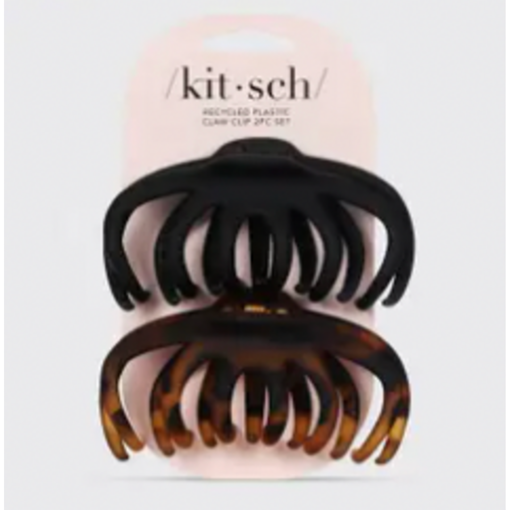 Kitsch Kitsch Recycled Plastic Octopus Claw Clips 2pc - Black & Tort
