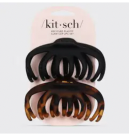 Kitsch Recycled Plastic Octopus Claw Clips 2pc - Black & Tort
