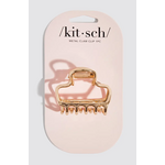 Kitsch Kitsch Metal Medium Open Shape Pufy Medium Claw Clip, gold