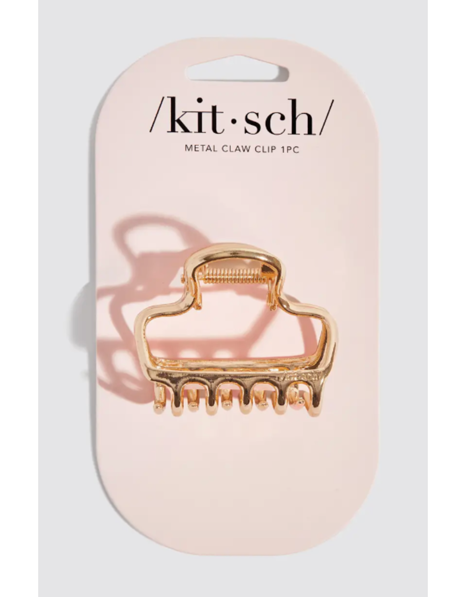 Kitsch Kitsch Metal Open Shape Puffy Claw Clip, Gold