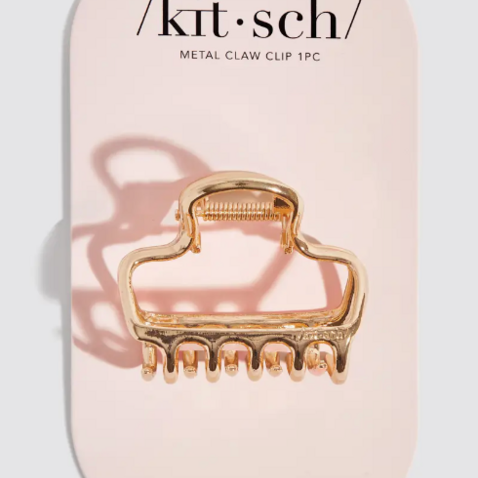 Kitsch Kitsch Metal Open Shape Puffy Claw Clip, Gold