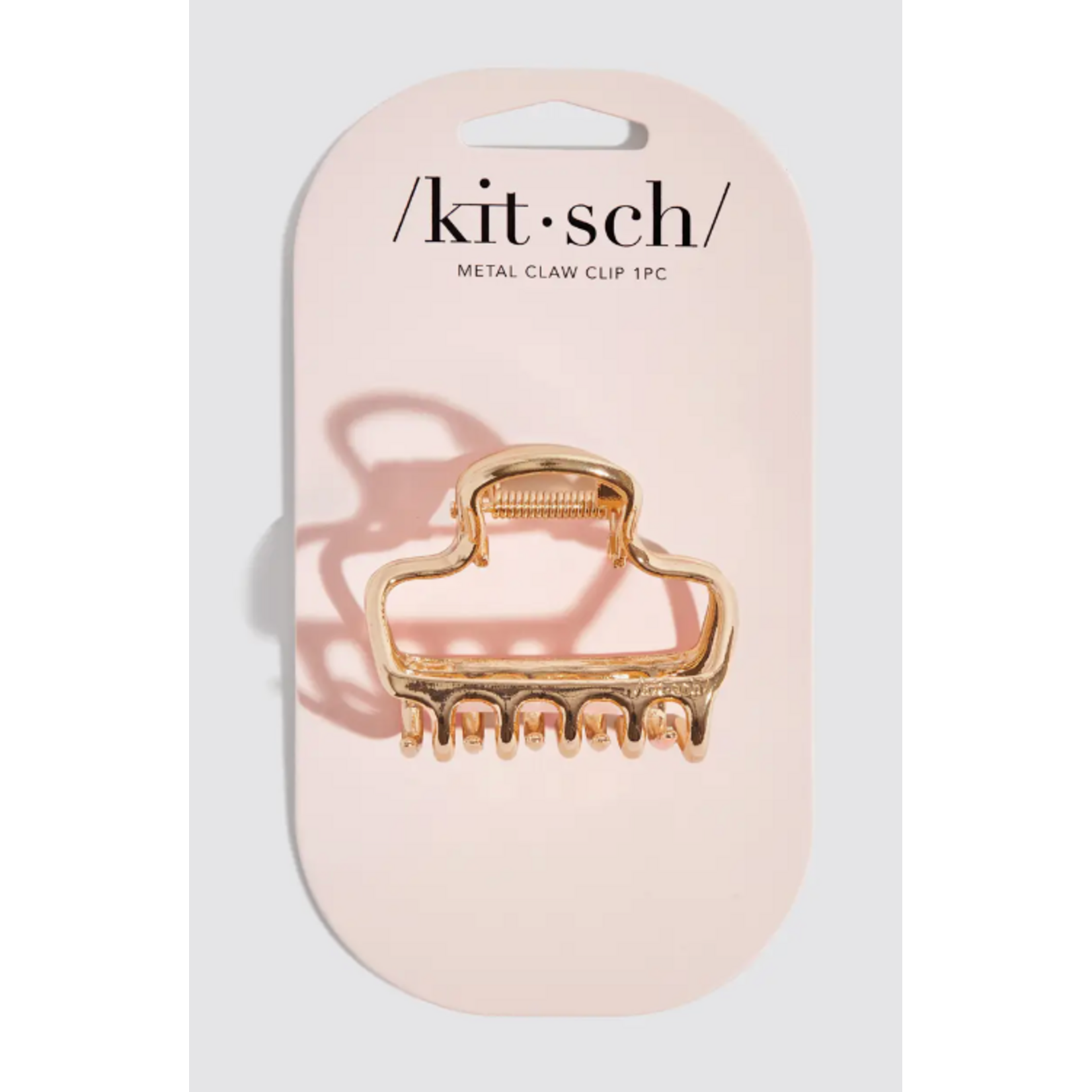 Kitsch Kitsch Metal Medium Open Shape Pufy Medium Claw Clip, gold