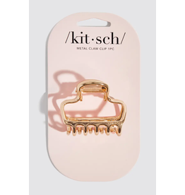 Kitsch Kitsch Metal Open Shape Puffy Claw Clip, Gold