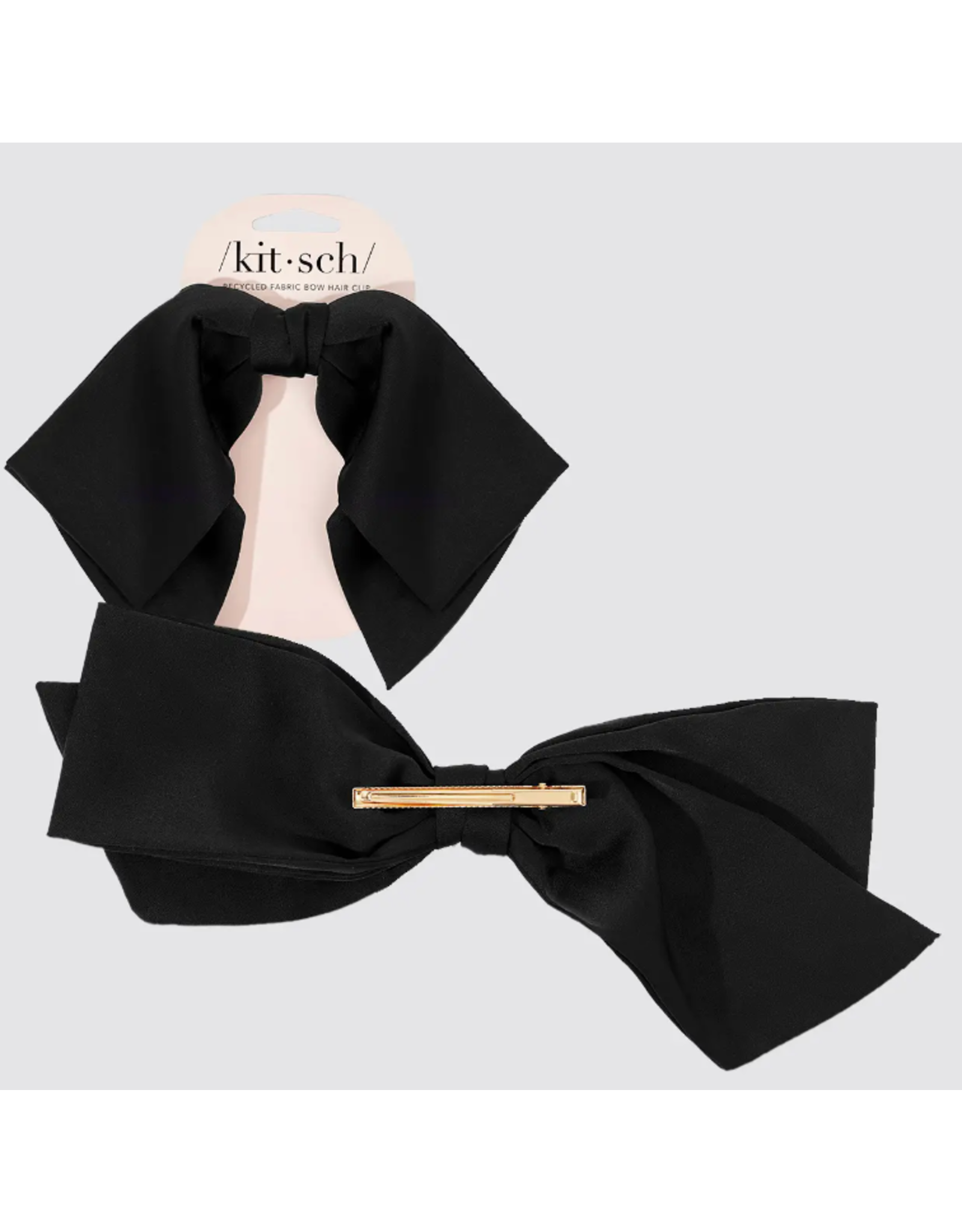 Kitsch Kitsch Recycled Fabric Bow Hair Clip, Black