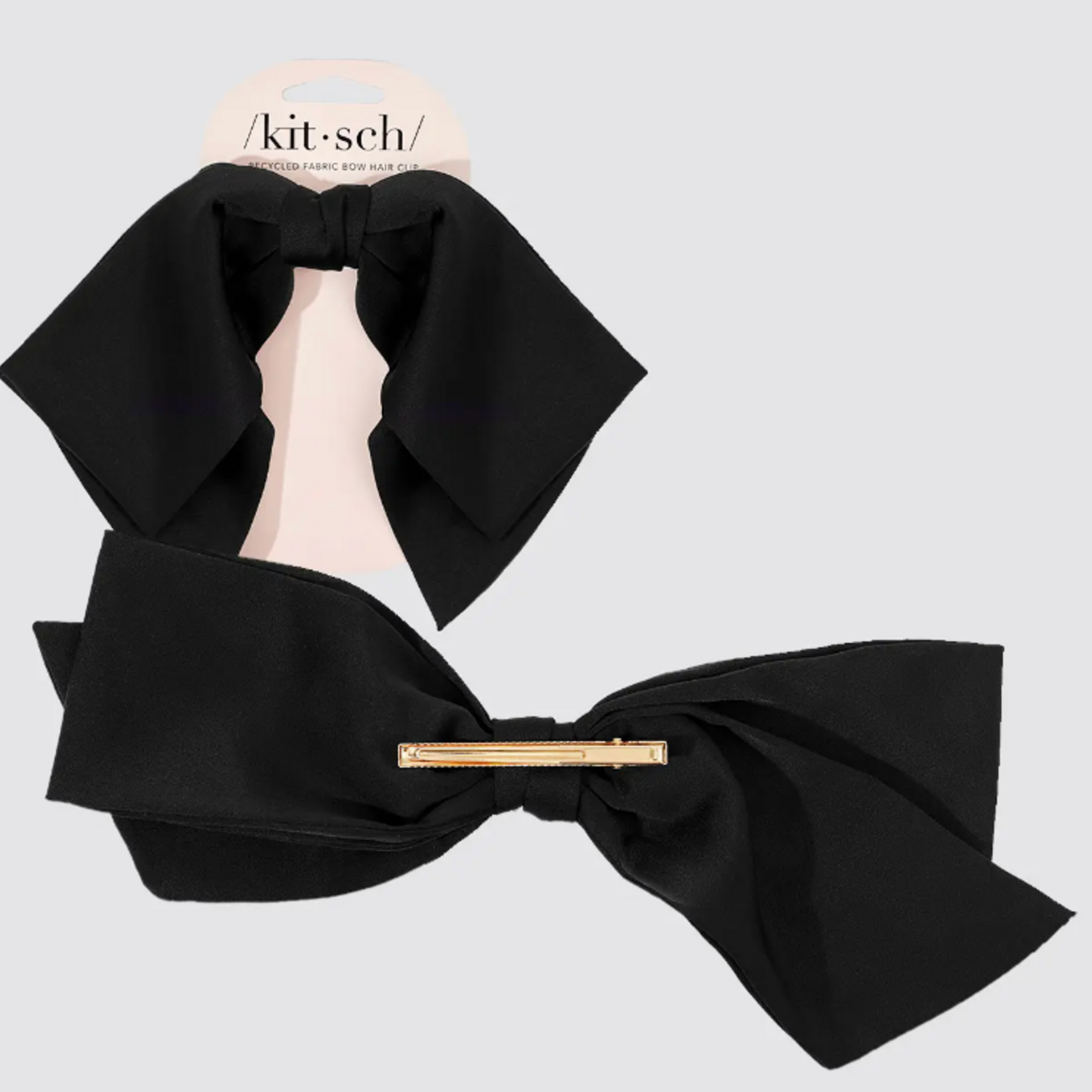 Kitsch Kitsch Recycled Fabric Bow Hair Clip, Black