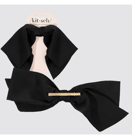 Kitsch Kitsch Recycled Fabric Bow Hair Clip, Black