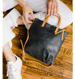 ABLE Abera Commuter Bag, Black/Cognac