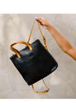 ABLE Abera Backpack, Black/Cognac