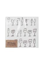Creative Co-Op Paper Cocktail Napkins w/ Wine Art
