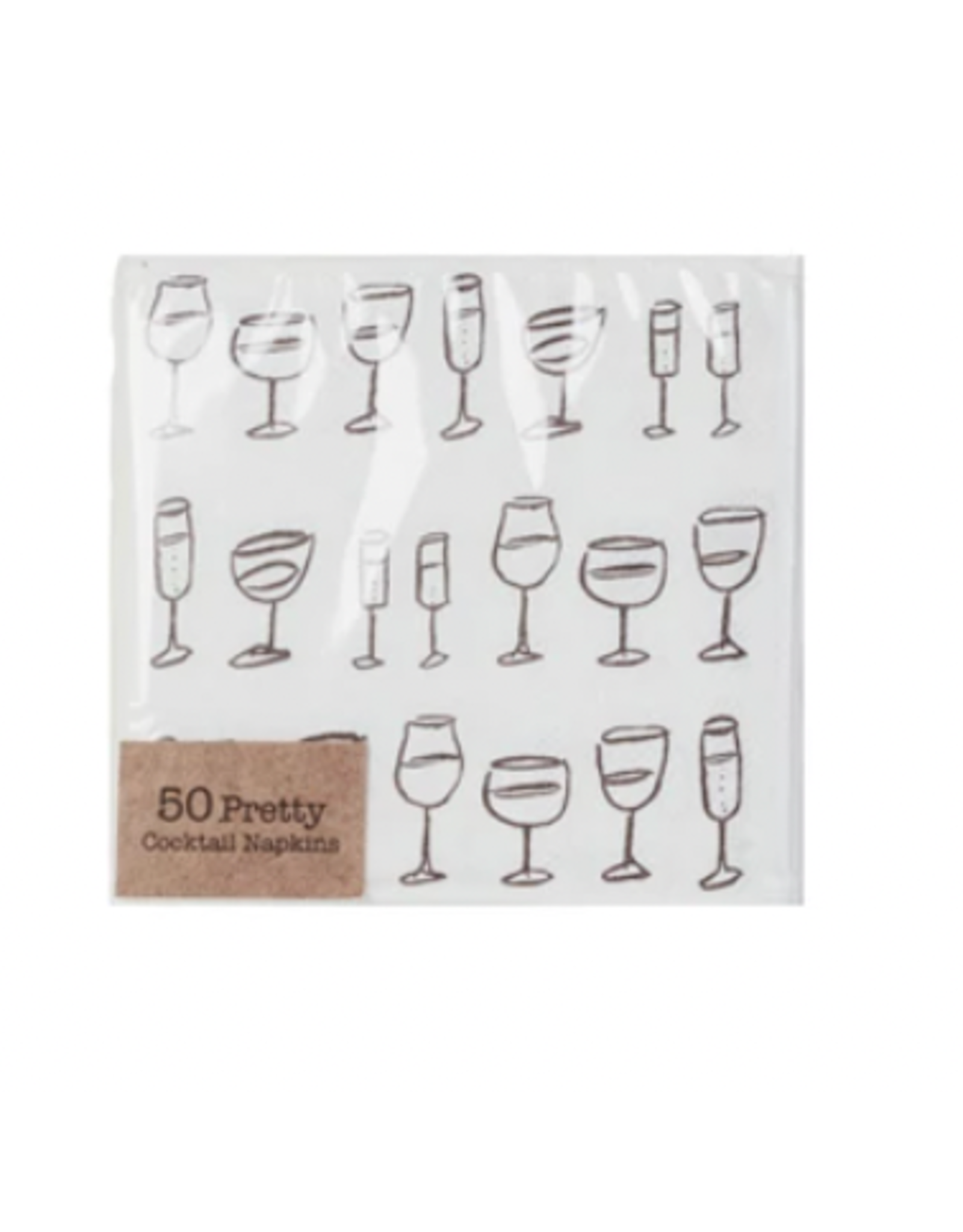 Creative Co-Op Paper Cocktail Napkins w/ Wine Art