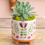 Natural Life Mini Artisan Planter, Folk Flower