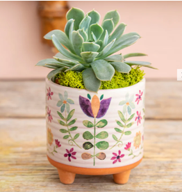 Natural LIfe Mini Artisan Planter, Folk Flower