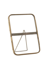 Creative Co-Op Antique Finish Brass & Glass Photo Frame, 5.25" x 7"