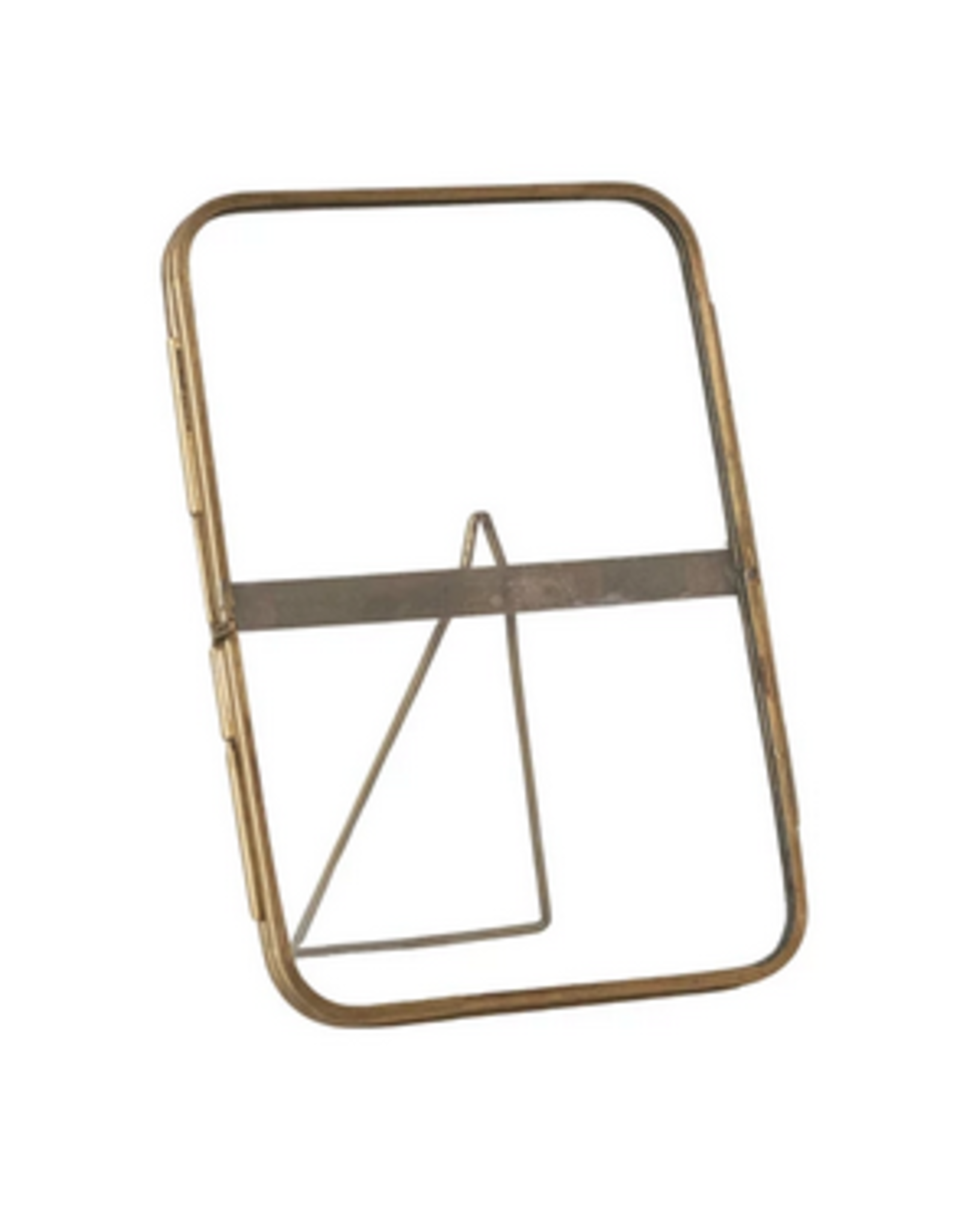 Creative Co-Op Antique Finish Brass & Glass Photo Frame, 5.25" x 7"