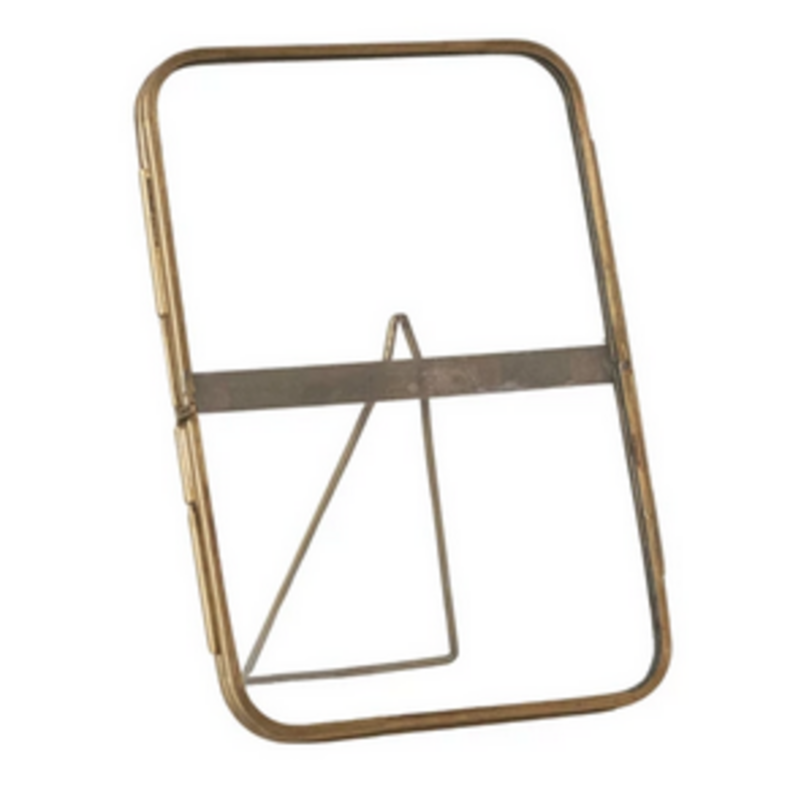 Creative Co-Op Antique Finish Brass & Glass Photo Frame, 5.25" x 7"