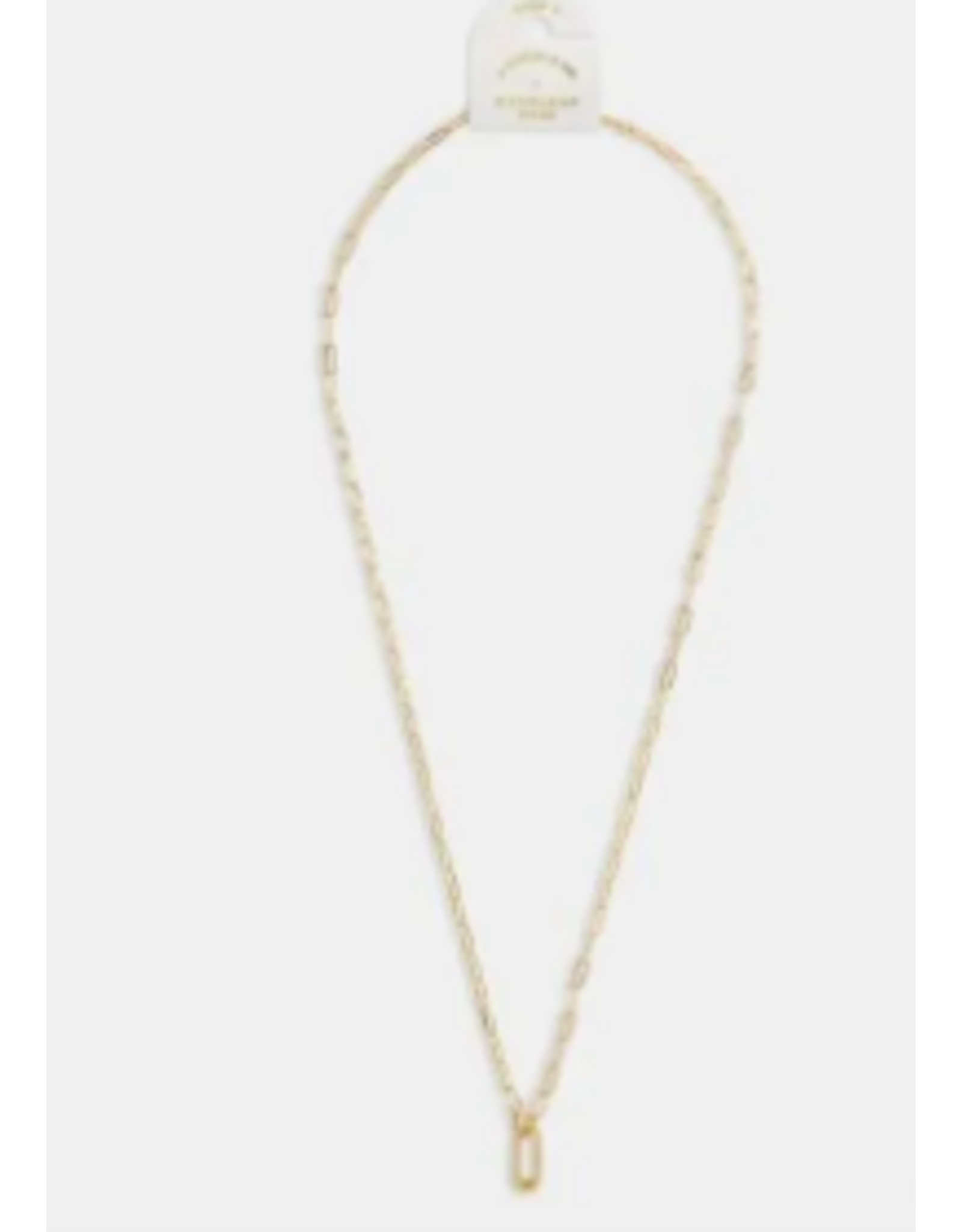 A Littles & Co. AL Charm Bar, Paperclip Chain One Charm Clasp Necklace