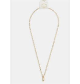 A Littles & Co. AL Charm Bar, Paperclip Chain One Charm Clasp Necklace