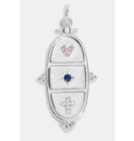 A Littles & Co. AL Charm Bar, Grateful Thankful Blessed Large Charm