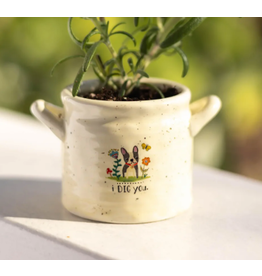 Natural LIfe Small Crock Planter, I Dig You