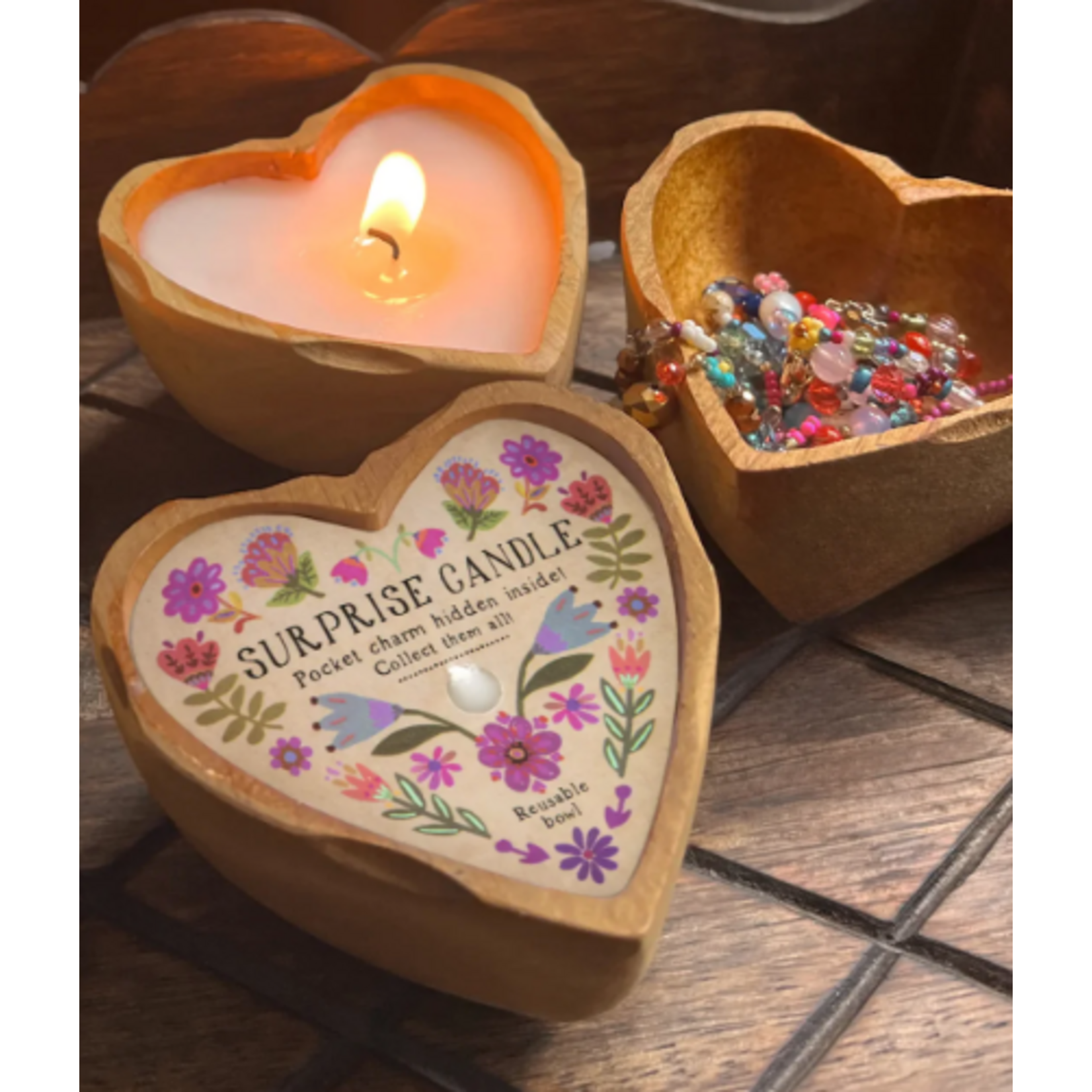Natural Life Surprise Candle, Heart Folk