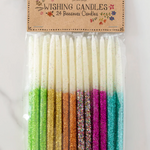 Natural Life Set of 24 Beeswax Wishing Candles, Rainbow