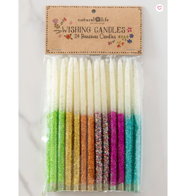 Natural LIfe Set of 24 Beeswax Wishing Candles, Rainbow