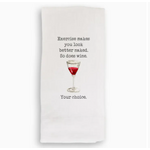 French Graffiti Dishtowel, Exercise Makes You Look Better