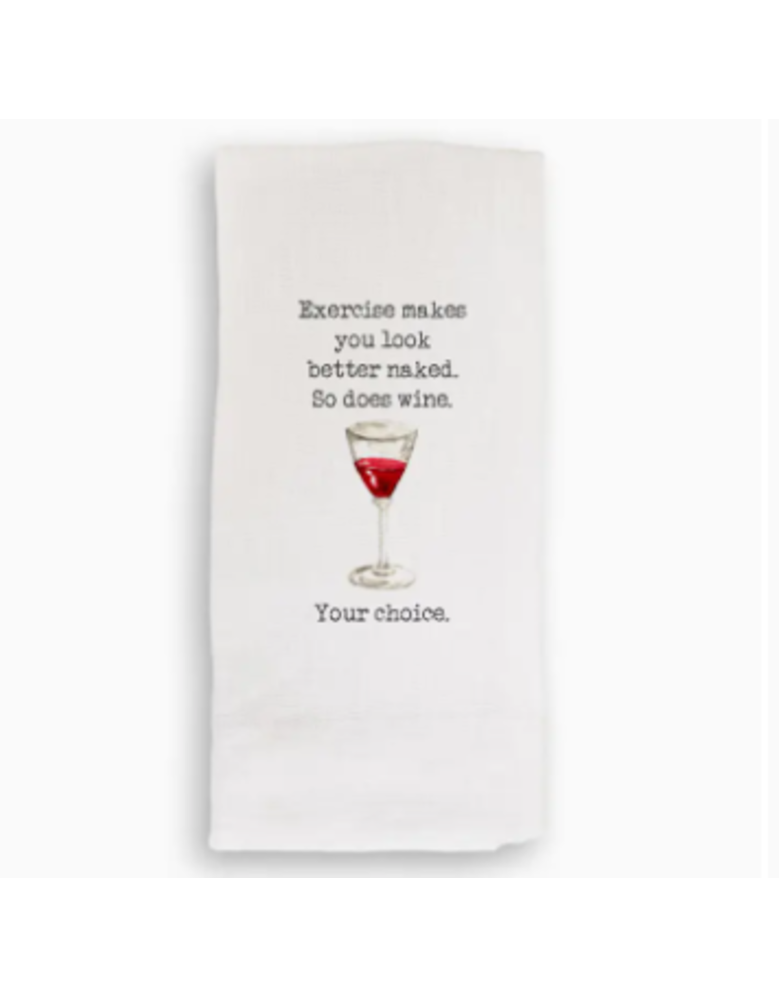 French Graffiti Dishtowel, Exercise Makes You Look Better