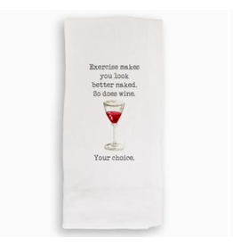 French Graffiti Dishtowel, Exercise Makes You Look Better