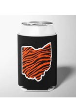 Barrel Down South Ohio Bengal Stripe Can Cooler, black