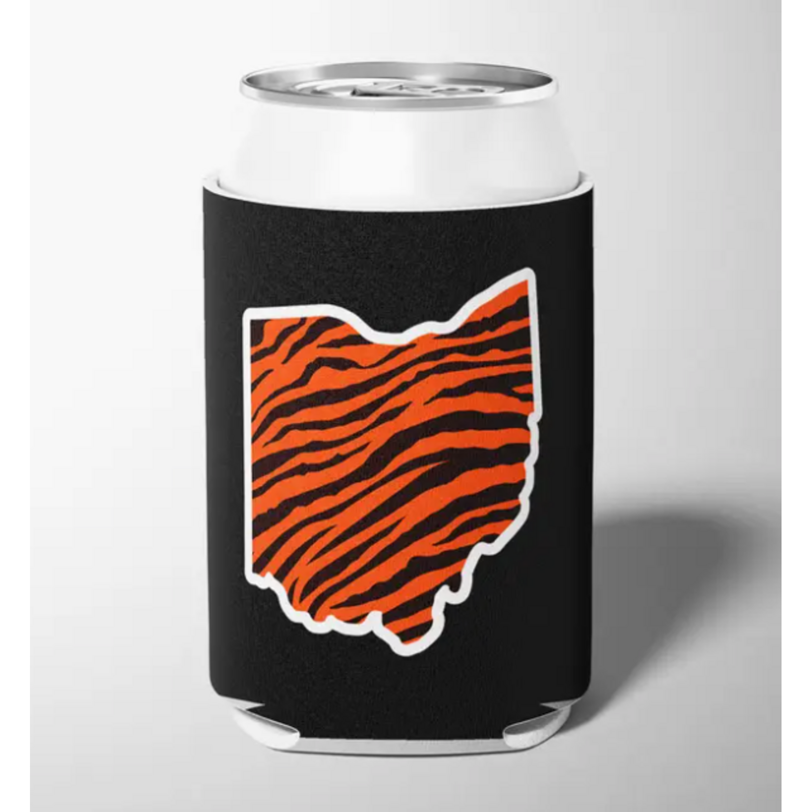 Barrel Down South Ohio Bengal Stripe Can Cooler, black