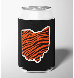 Barrel Down South Ohio Bengal Stripe Can Cooler, black