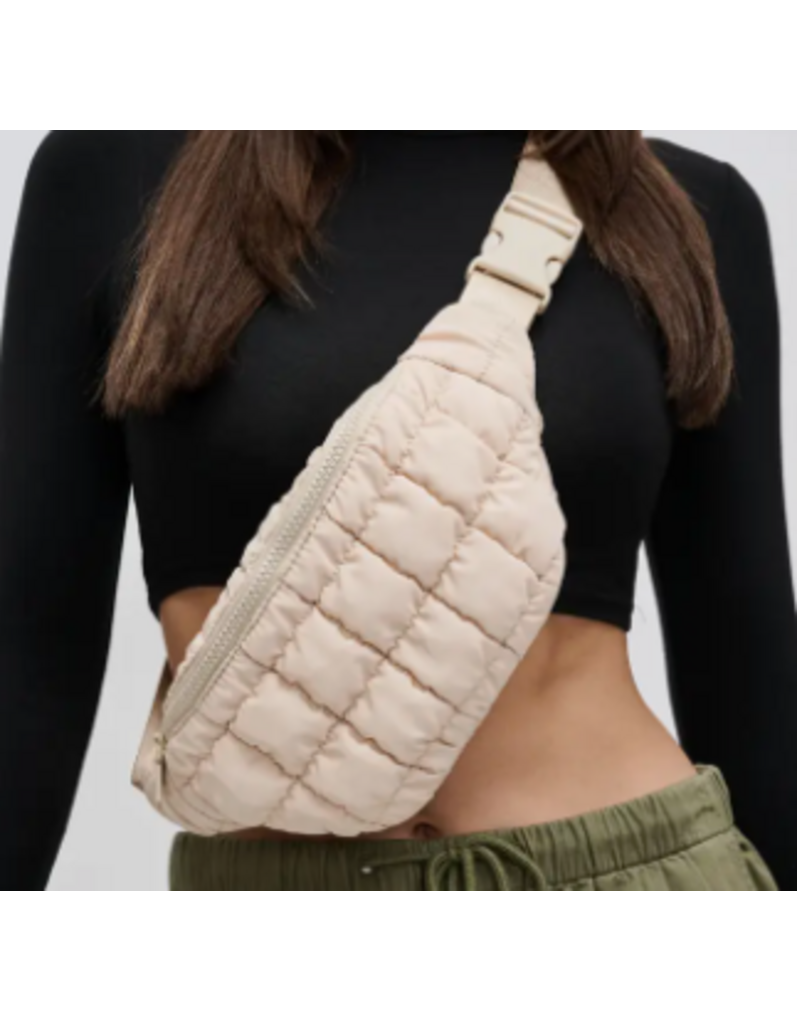 Sol and Solene Resurgence Quilted Puffer Belt Bag,