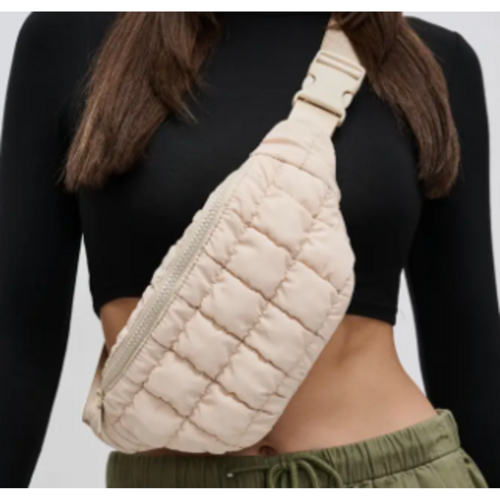 Sol and Solene Resurgence Quilted Puffer Belt Bag,
