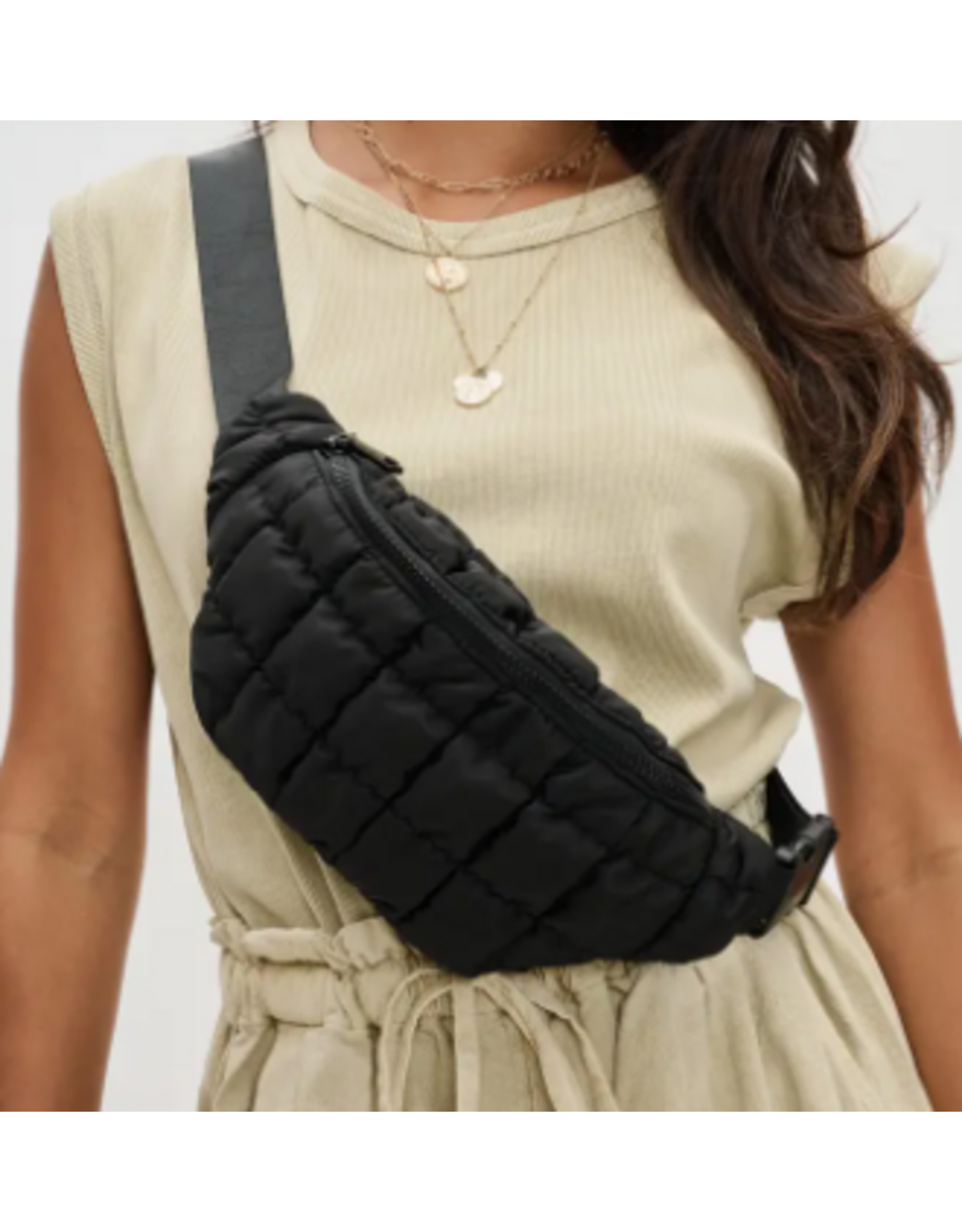 Sol and Solene Resurgence Quilted Puffer Belt Bag,