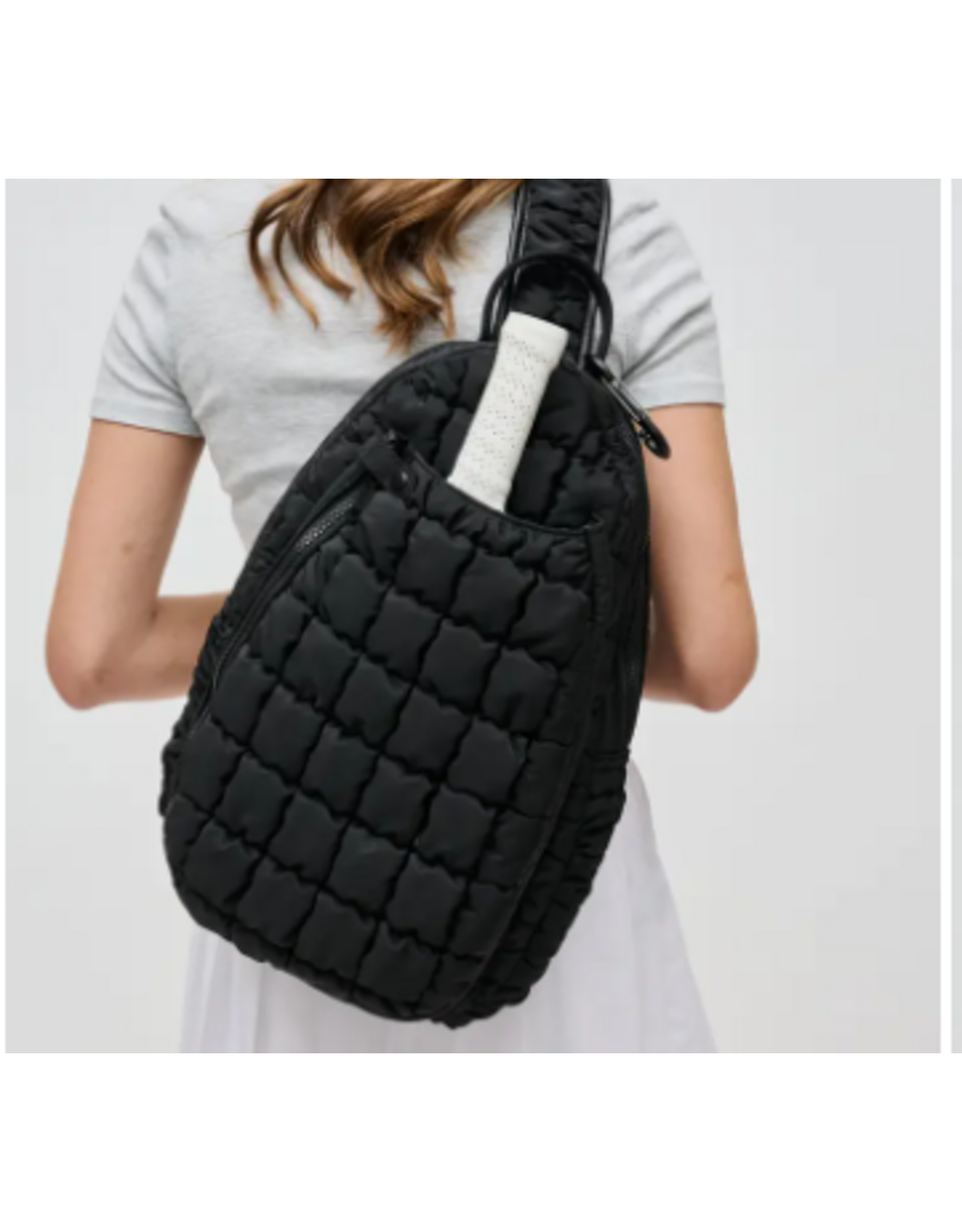 Sol and Solene Match Point Quilted Pickleball Sling Bag w/Caribiner