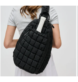 Sol and Solene Match Point Quilted Pickleball Sling Bag w/Caribiner