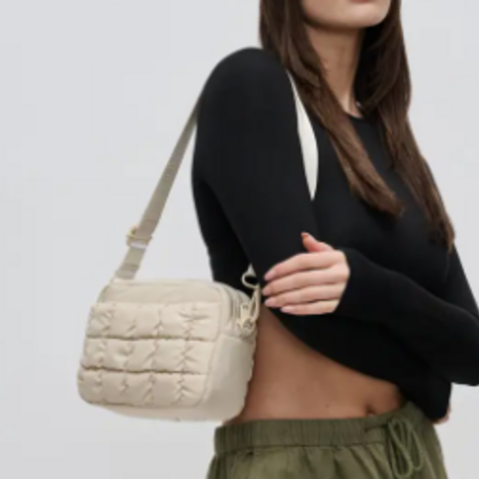 Sol and Solene Inspiration Quilted Puffer Crossbody,