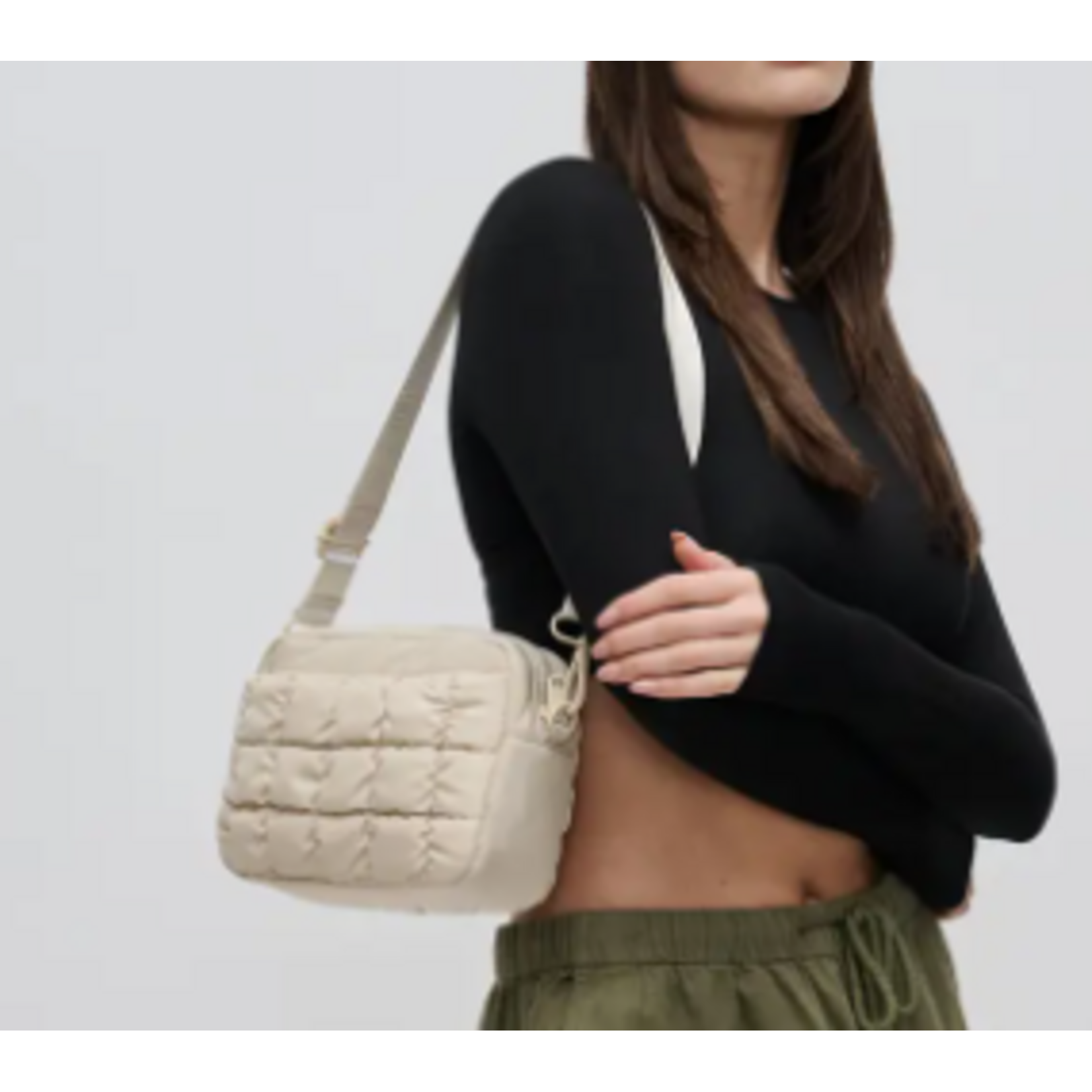 Sol and Solene Inspiration Quilted Puffer Crossbody,