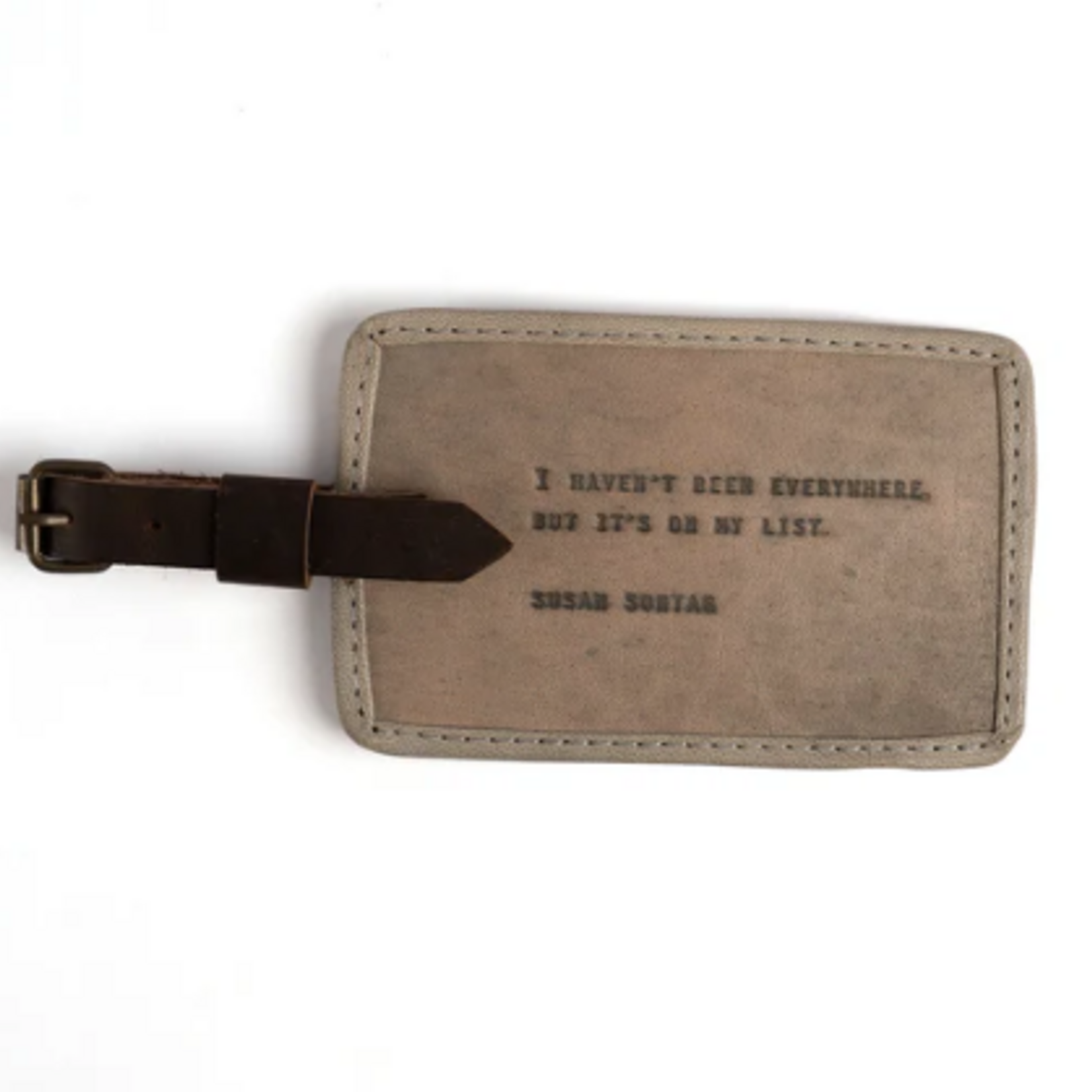 Sugarboo & Co Leather Luggage Tag, Susan Sontag (stone)